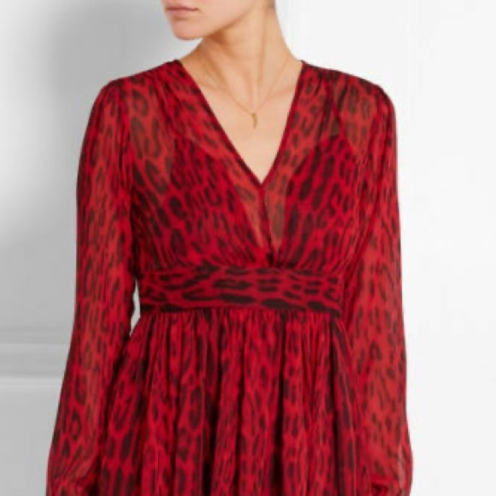 Michael Kors Red Leopard Mini Dress w/ Tags (Sale)